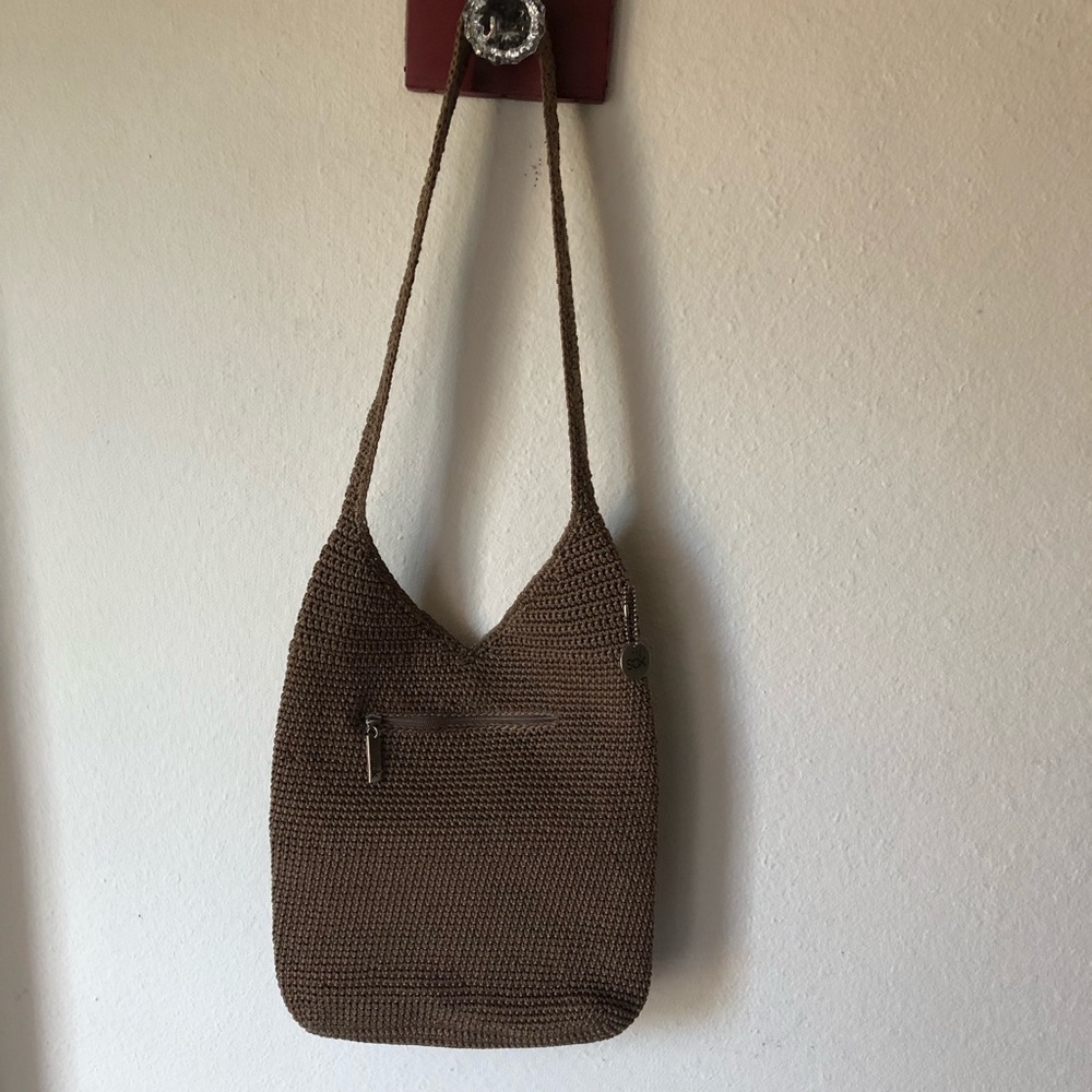 Sac knit bag. Hobo style tan color
